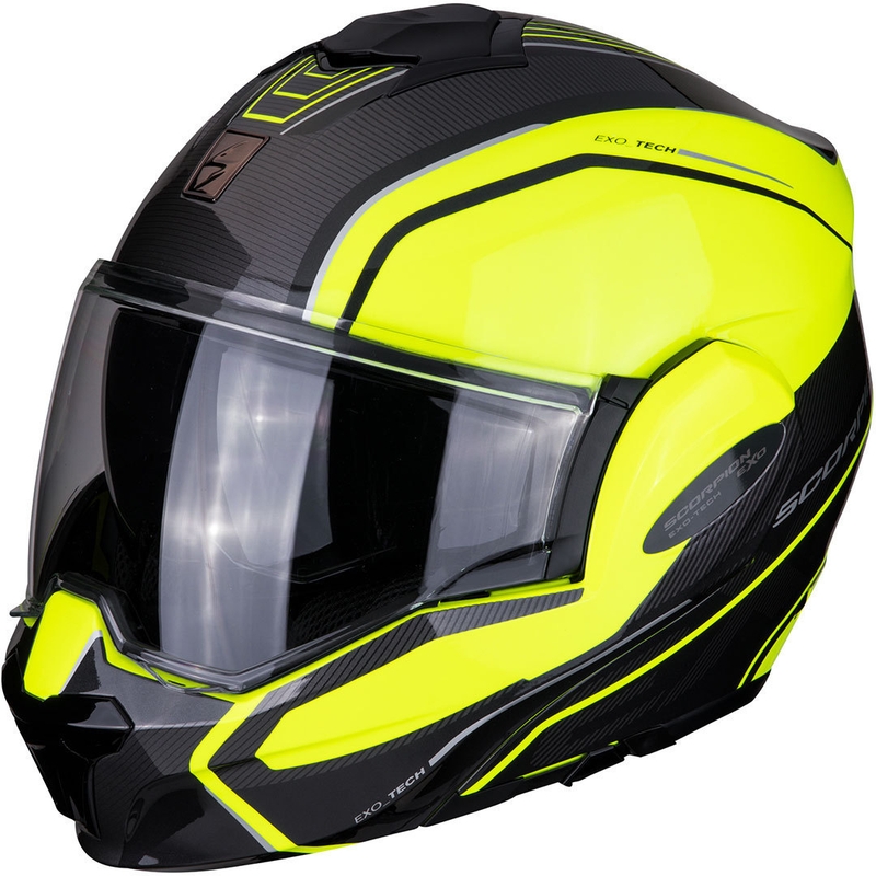 Kask z podnoszoną szczęką Scorpion EXO-TECH Time-Off fluo żółto-srebrny wyprzedaż