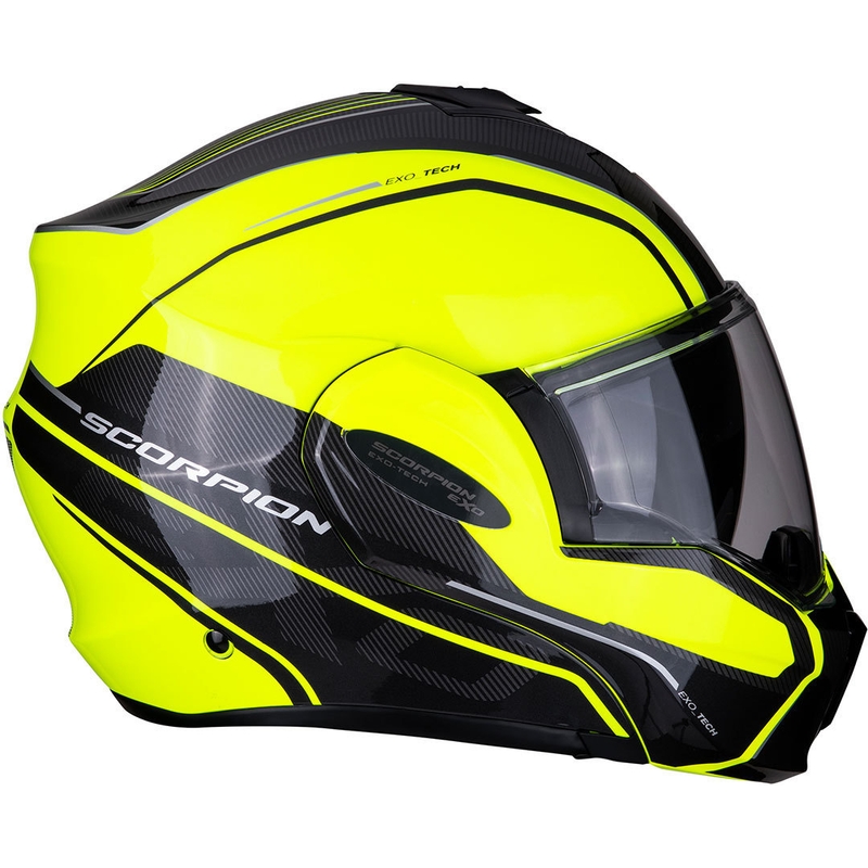 Kask z podnoszoną szczęką Scorpion EXO-TECH Time-Off fluo żółto-srebrny wyprzedaż