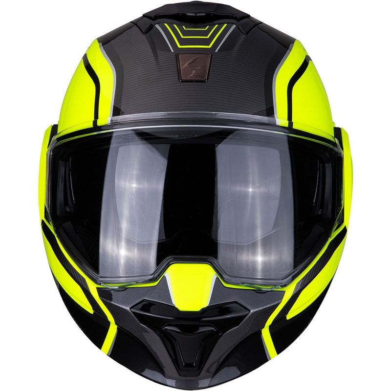 Kask z podnoszoną szczęką Scorpion EXO-TECH Time-Off fluo żółto-srebrny wyprzedaż