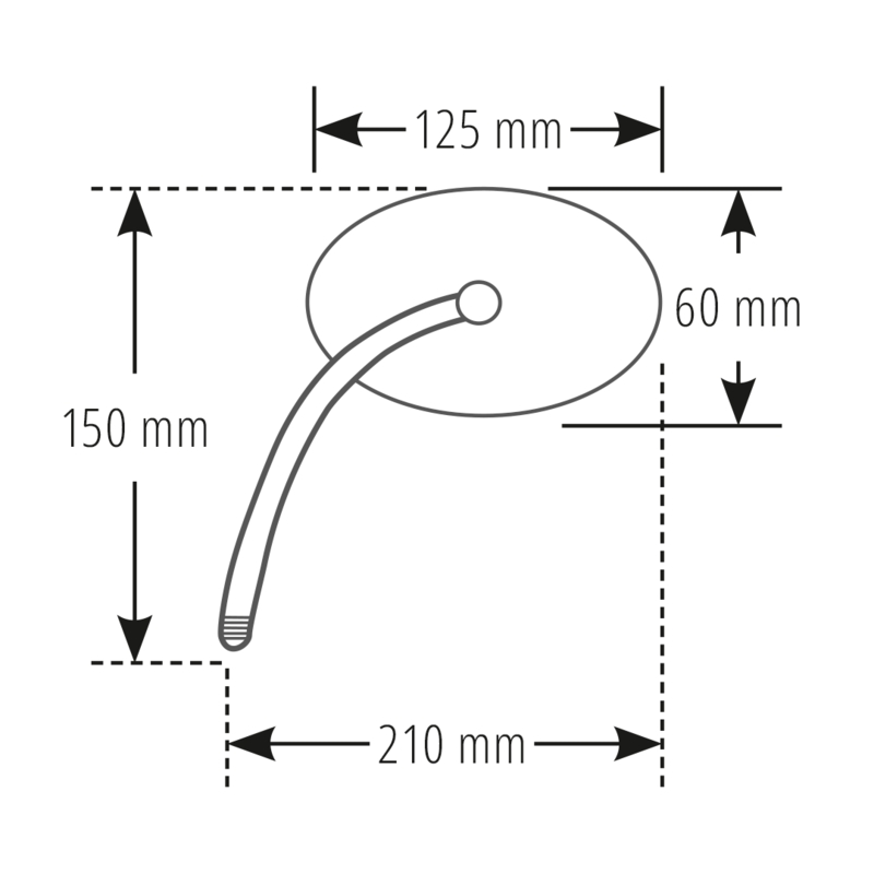 Lusterko wsteczne Highsider Smart Oval lewe/prawe czarne