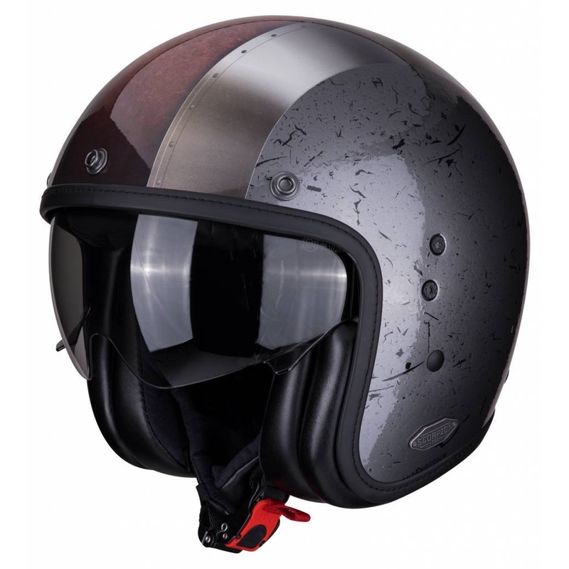 Otwarty kask motocyklowy Scorpion Belfast Byway srebrny wyprzedaż