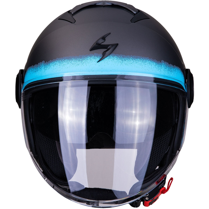 Otwarty kask motocyklowy Scorpion EXO-CITY Blurr srebrno-niebieski