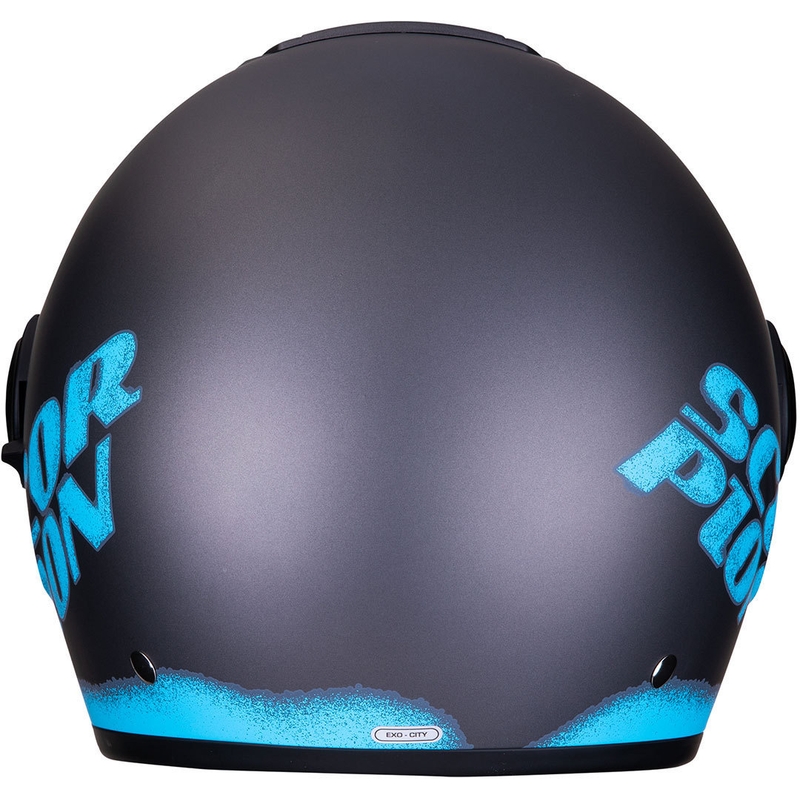 Otwarty kask motocyklowy Scorpion EXO-CITY Blurr srebrno-niebieski