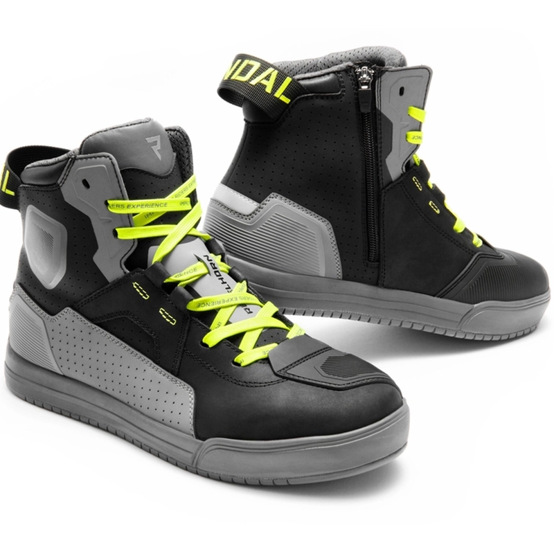 Buty motocyklowe Rebelhorn Vandal II czarno-szaro-fluo-żółte