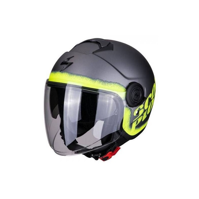 Otwarty kask motocyklowy Scorpion EXO-CITY Blurr srebrno-fluo żółty