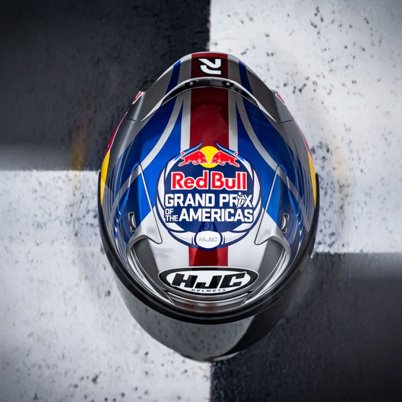 Kask motocyklowy integralny HJC RPHA 12 Red Bull Austin GP II MC21 niebiesko-szary