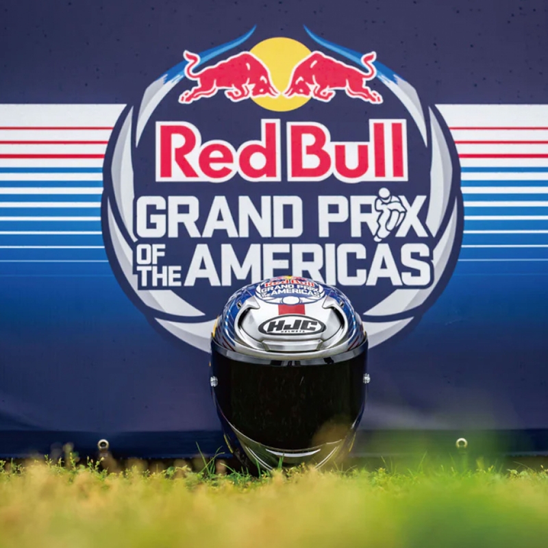 Kask motocyklowy integralny HJC RPHA 12 Red Bull Austin GP II MC21 niebiesko-szary