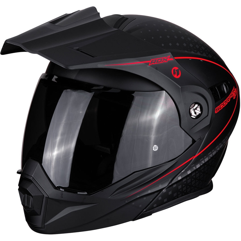 Szczękowy enduro kask Scorpion ADX-1 Horizon czarno-fluo czerwony