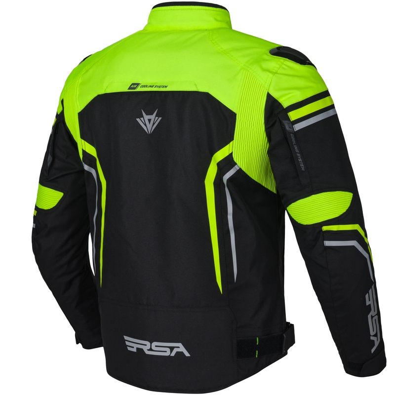 Kurtka motocyklowa RSA Compact 2 EVO czarno-szaro-fluo-żółta