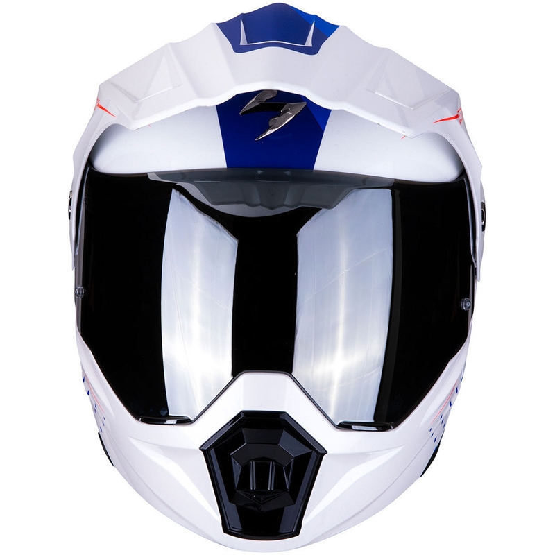 Szczękowy enduro kask Scorpion ADX-1 Horizon biało-czerwono-niebieski wyprzedaż