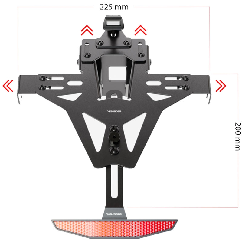 Uchwyt na tablicę rejestracyjną z oświetleniem Highsider Akron RS PRO Aprilia czarny