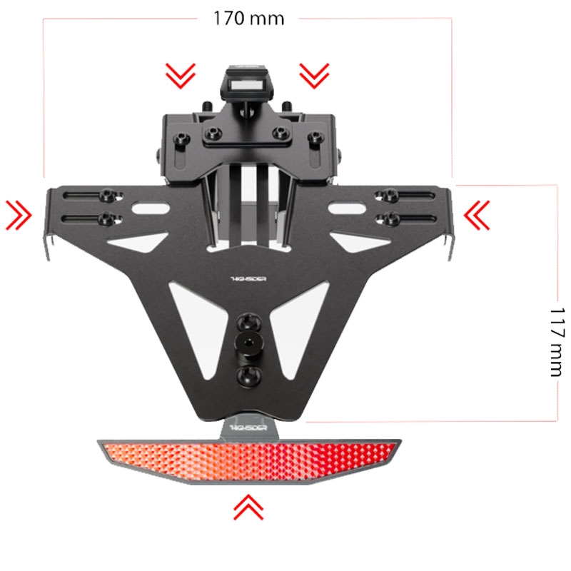 Uchwyt na tablicę rejestracyjną z oświetleniem Highsider Akron RS PRO Aprilia czarny