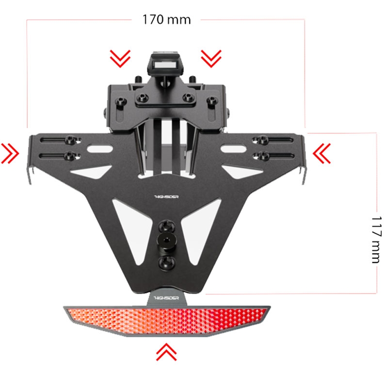 Uchwyt na tablicę rejestracyjną z podświetleniem Highsider License Akron RS PRO KTM 690 SMC R czarny