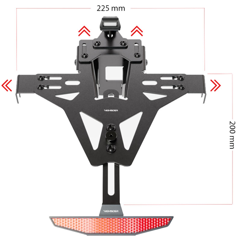 Uchwyt na tablicę rejestracyjną z podświetleniem Highsider License Akron RS PRO KTM 690 SMC R czarny