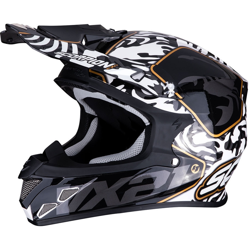 Motocrossowy kask Scorpion VX-21 Air Gnarly czarno-biały