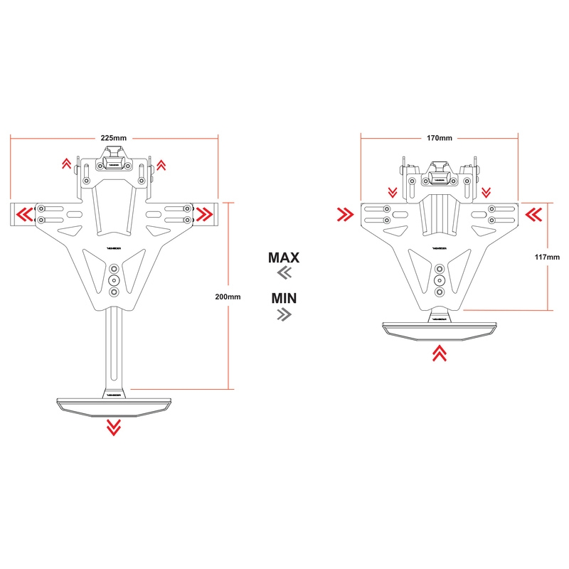 Uchwyt tablicy rejestracyjnej z podświetleniem Highsider Akron RS PRO Honda CBR 1000 RR czarny