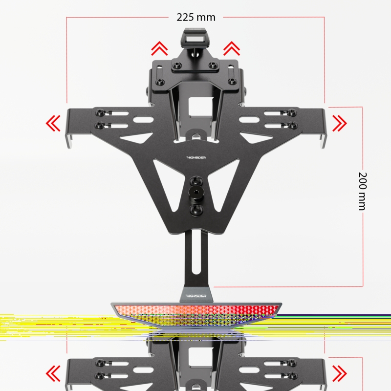 Uchwyt na tablicę rejestracyjną z oświetleniem Highsider Akron RS PRO Honda CB 125 R NEO czarny