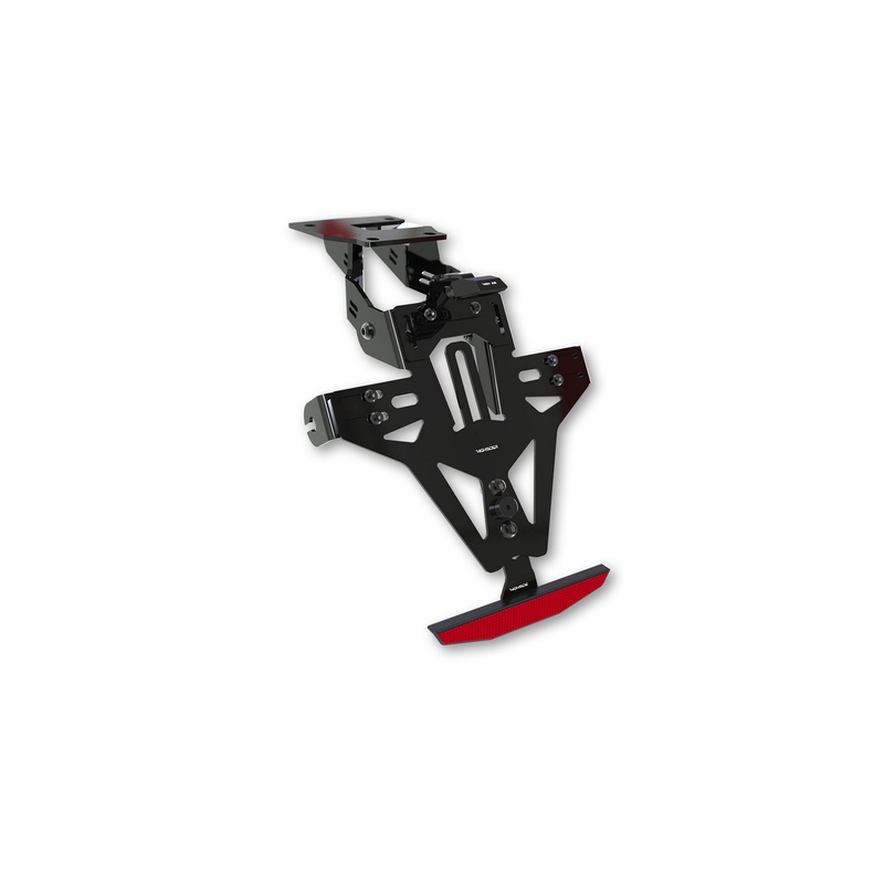 Uchwyt tablicy rejestracyjnej z podświetleniem Highsider Akron RS PRO Kawasaki Ninja, Z750, Z1000 czarny