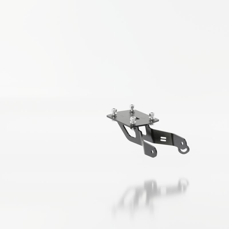 Uchwyt na tablicę rejestracyjną z oświetleniem Highsider Akron RS PRO Kawasaki Z650, Ninja 650 czarny