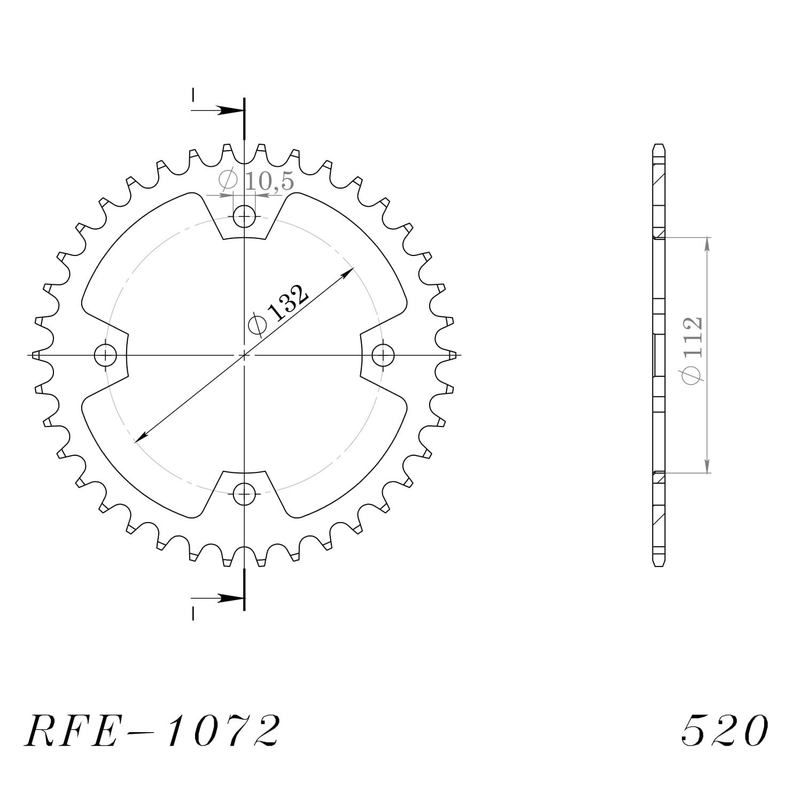 Rear sprocket SUPERSPROX black 38T, 520