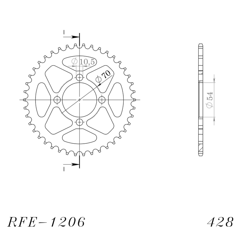 Rear sprocket SUPERSPROX black 42T, 428