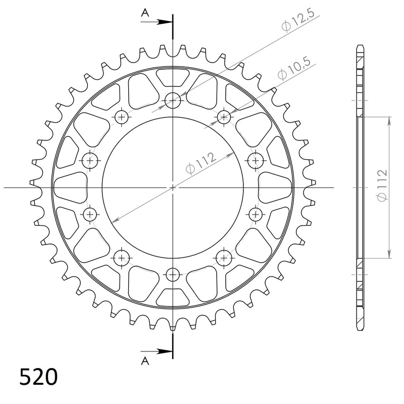 Rear sprocket SUPERSPROX black 43T, 520 wyprzedaż