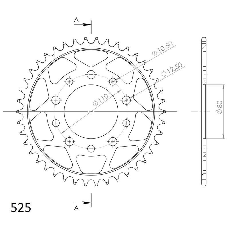 Rear sprocket SUPERSPROX black 42T, 525 wyprzedaż