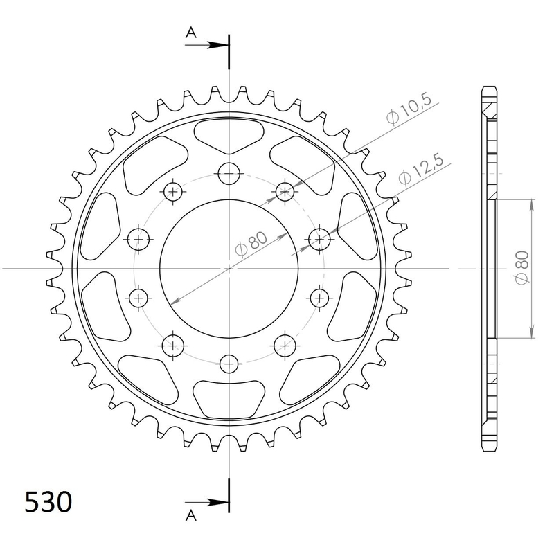 Rear sprocket SUPERSPROX black 40T, 530 wyprzedaż