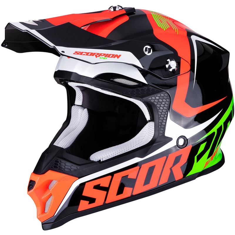 Motokrosowy kask Scorpion VX-16 Air Ernee czarno-czerwono-zielony