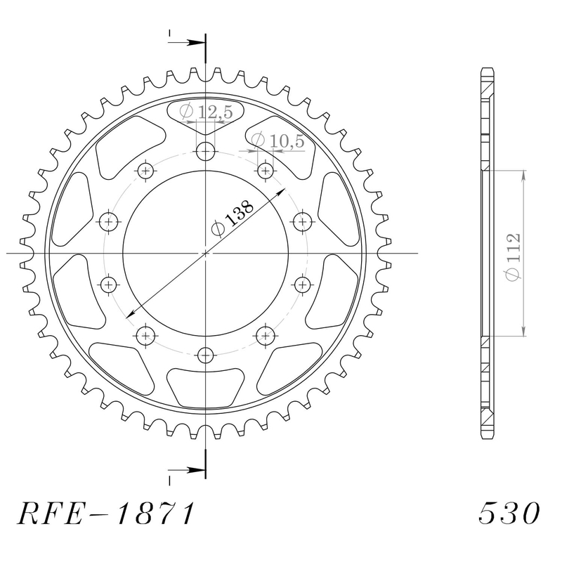 Rear sprocket SUPERSPROX black 48T, 530