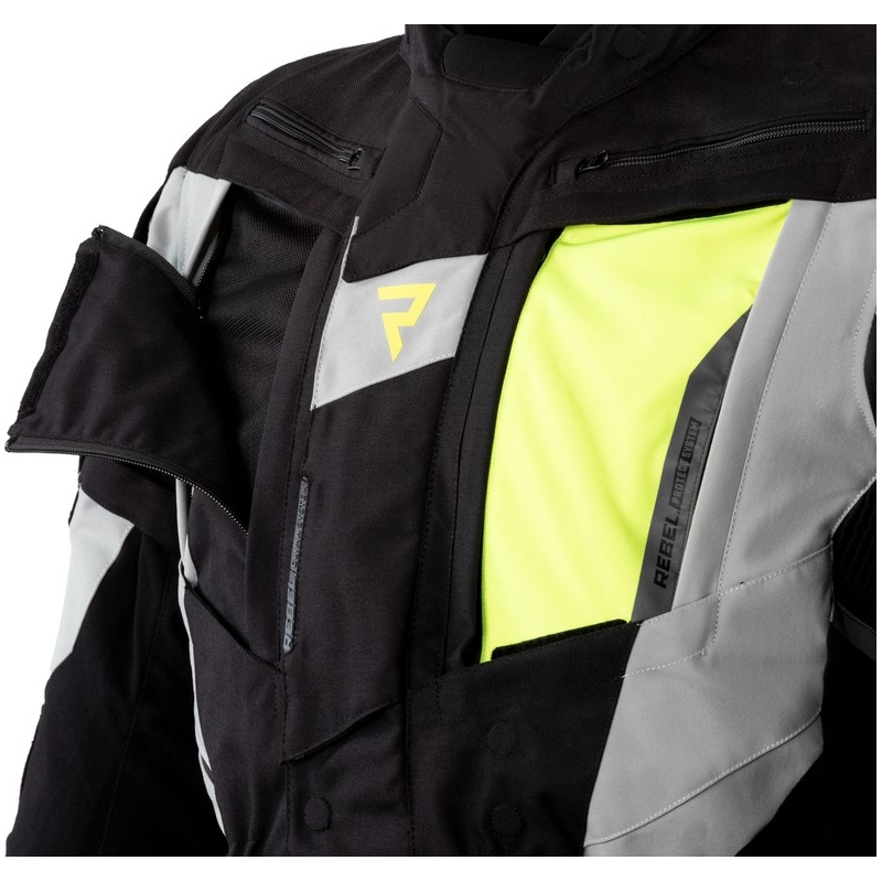 Kurtka motocyklowa Rebelhorn Hardy II szaro-czarno-fluo żółta wyprzedaż