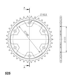 Rear sprocket SUPERSPROX RFE-497:38-BLK black 38T