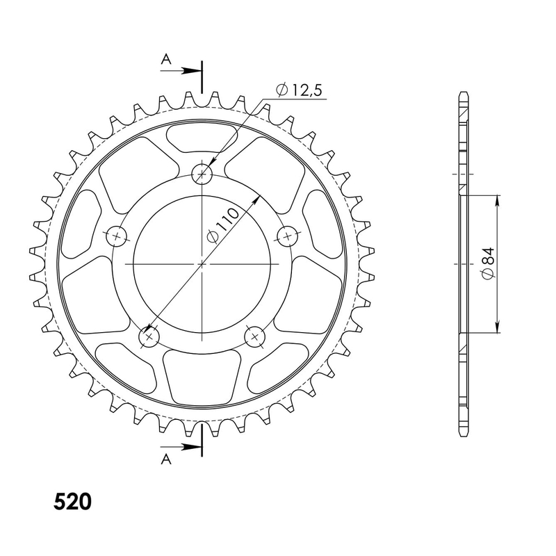 Rear sprocket SUPERSPROX black 40T, 520 wyprzedaż