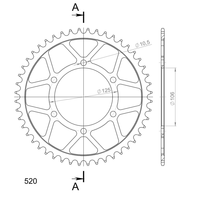 Rear sprocket SUPERSPROX black