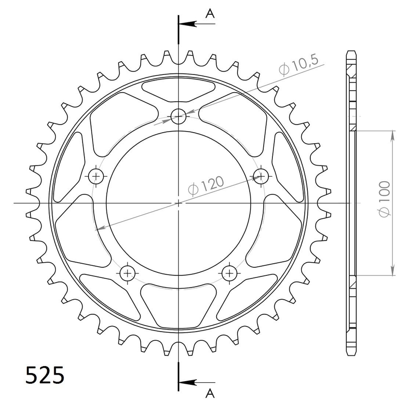 Rear sprocket SUPERSPROX black 40T, 525 wyprzedaż