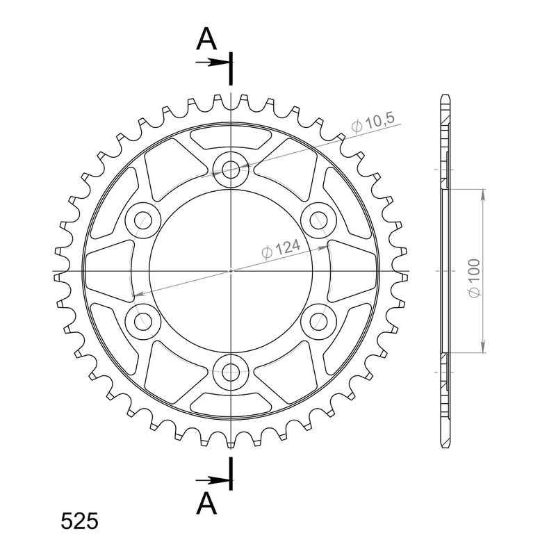 Rear sprocket SUPERSPROX black 41T, 520