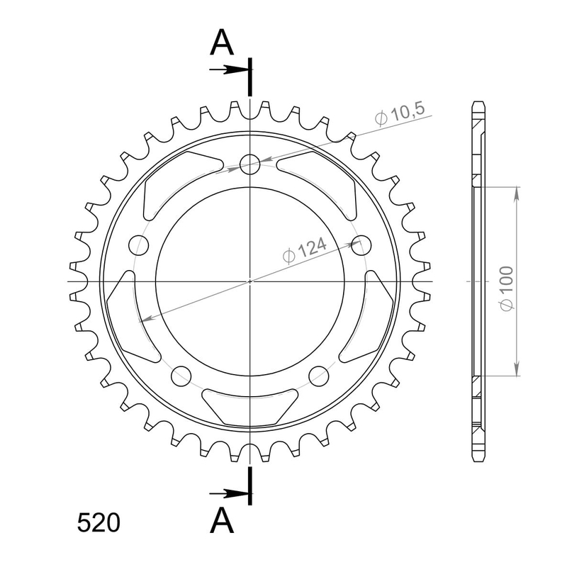 Rear sprocket SUPERSPROX black 36T, 525 wyprzedaż