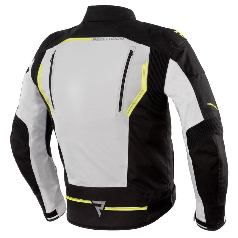 Kurtka motocyklowa Rebelhorn Borg czarno-szaro-fluo żółta