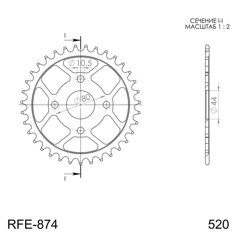 Rear sprocket SUPERSPROX black 28T, 520