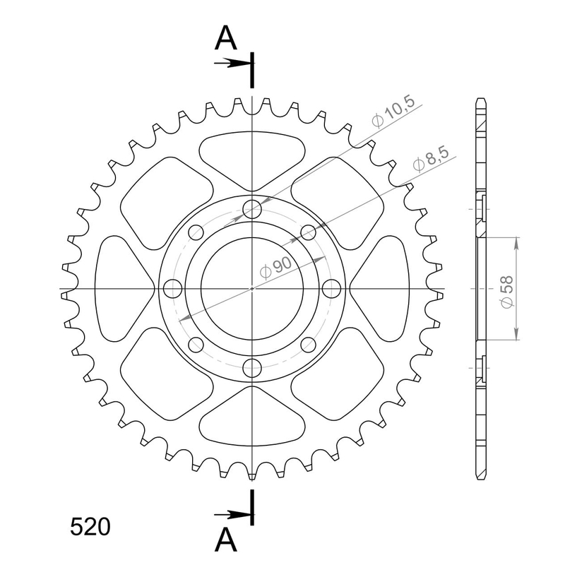 Rear sprocket SUPERSPROX black