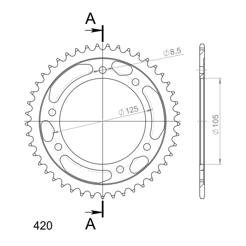 Rear sprocket SUPERSPROX black