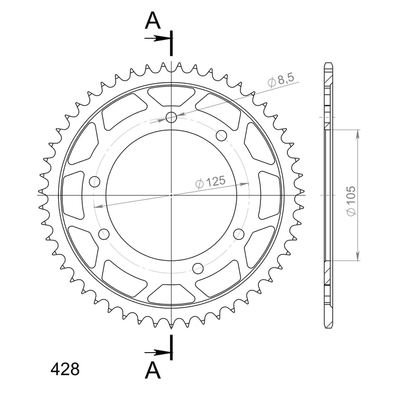 Rear sprocket SUPERSPROX black