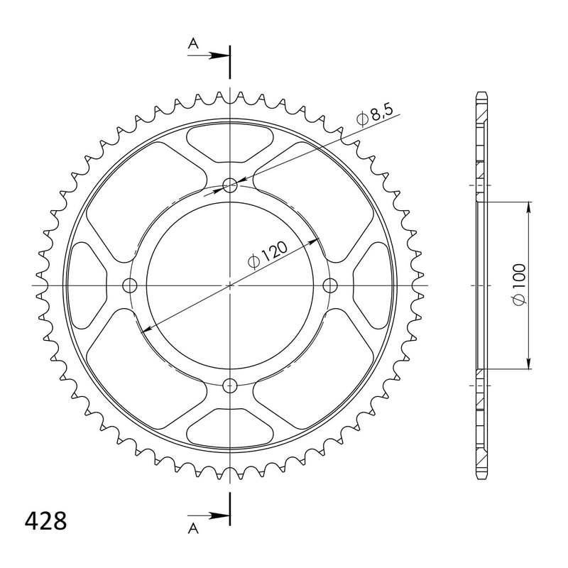 Rear sprocket SUPERSPROX black
