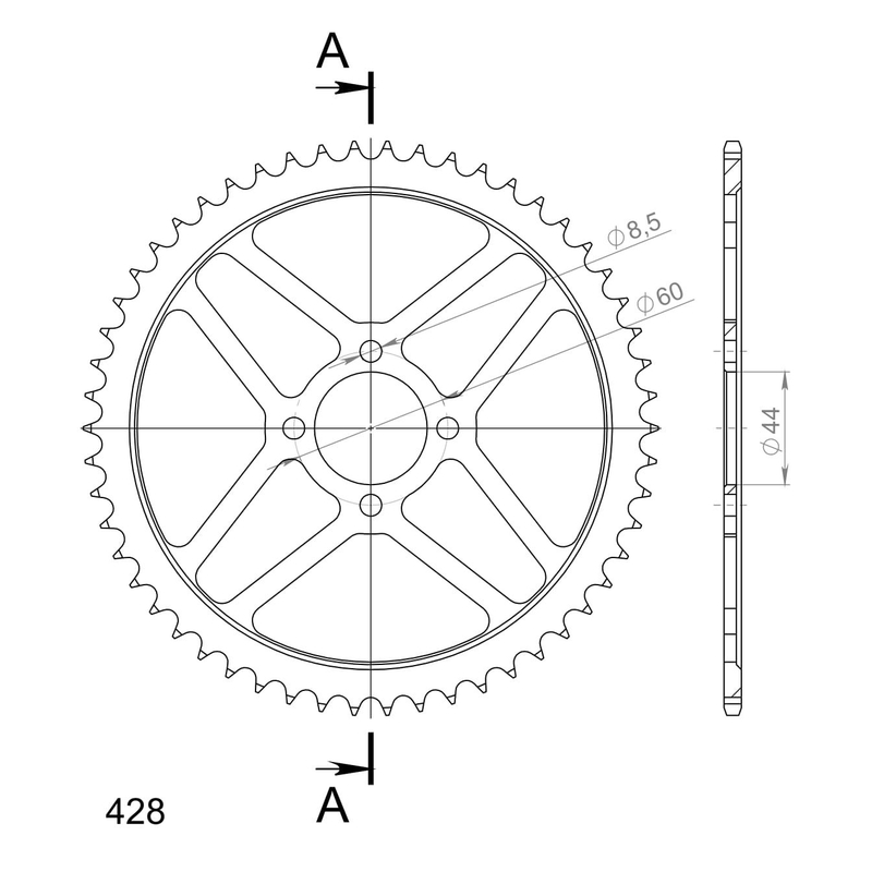 Rear sprocket SUPERSPROX black