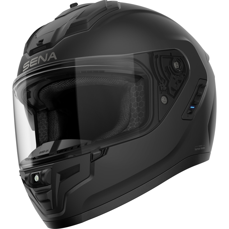 Kask motocyklowy integralny SENA Phantom z siateczkowym zestawem słuchawkowym, matowoczarny