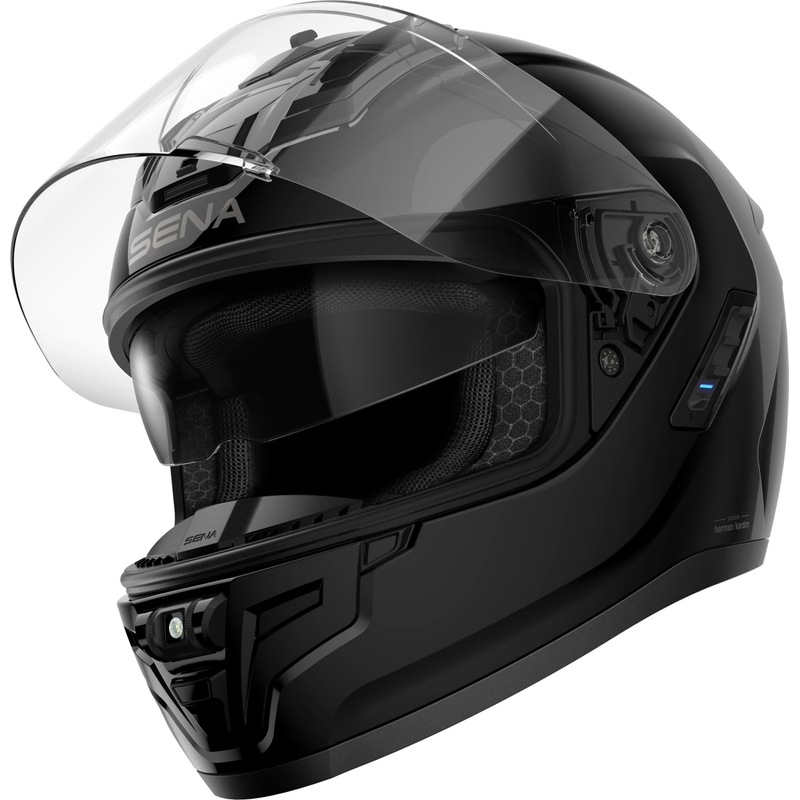Kask motocyklowy integralny SENA Phantom z siateczkowym zestawem słuchawkowym, matowoczarny