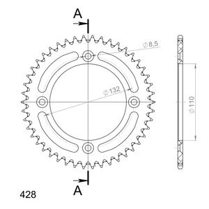 Rear ALU sprocket SUPERSPROX RAL-898:46-ORG orange 46T, 428
