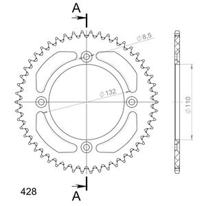 Rear ALU sprocket SUPERSPROX RAL-898:50-ORG orange 50T, 428