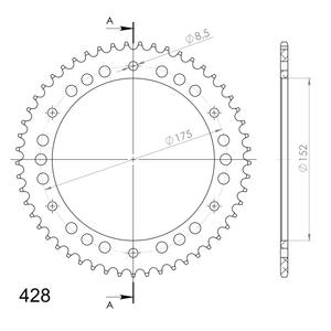 Rear ALU sprocket SUPERSPROX RAL-839:53-BLU blue 53T, 428 wyprzedaż