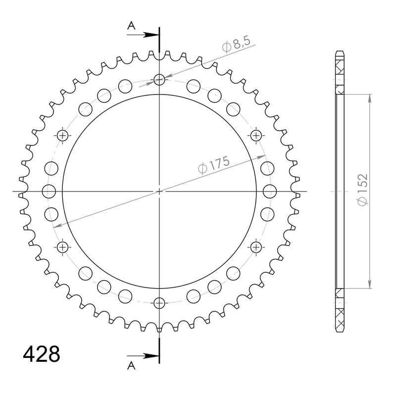 Rear ALU sprocket SUPERSPROX blue 53T, 428 wyprzedaż